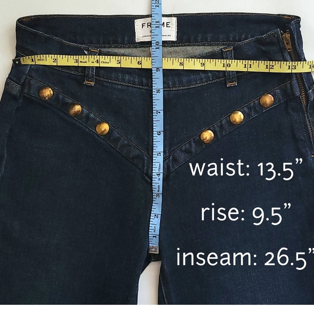 Frame Denim Jeans Studded Yoke High Waist 26 - Picture 10 of 12